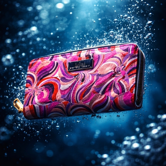 NIB Trina Turk Bohemian Pink Swirl Zip-Around Wallet - Picture 8 of 8